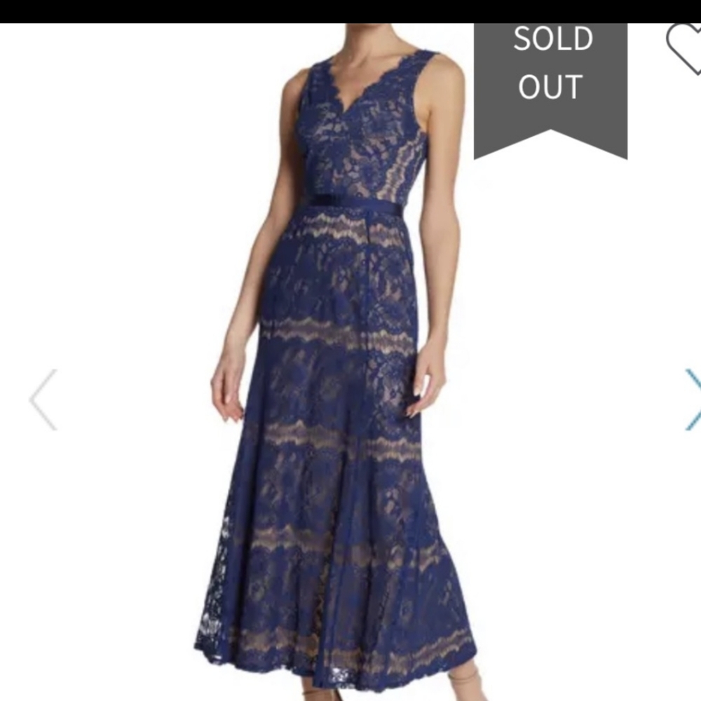 Wild Honey lace maxi dress blue navy size small NWT